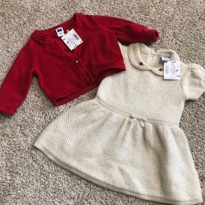 Janie and Jack knit dress and matching cardigan